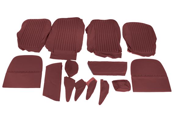 Triumph Stag Leather Faced Front Seat Cover Kit - Mk2 - Per Vehicle - Plain Flutes - Chestnut - RS1588CHESTNUT LF